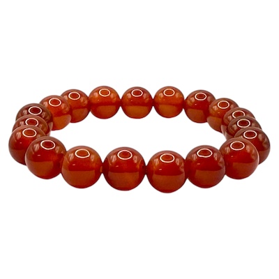 10mm Carnelian Bead Bracelet